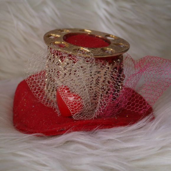 Grandma&Me Decorative medium Red with Glitter Hat HANDMADE - Picture 7 of 11